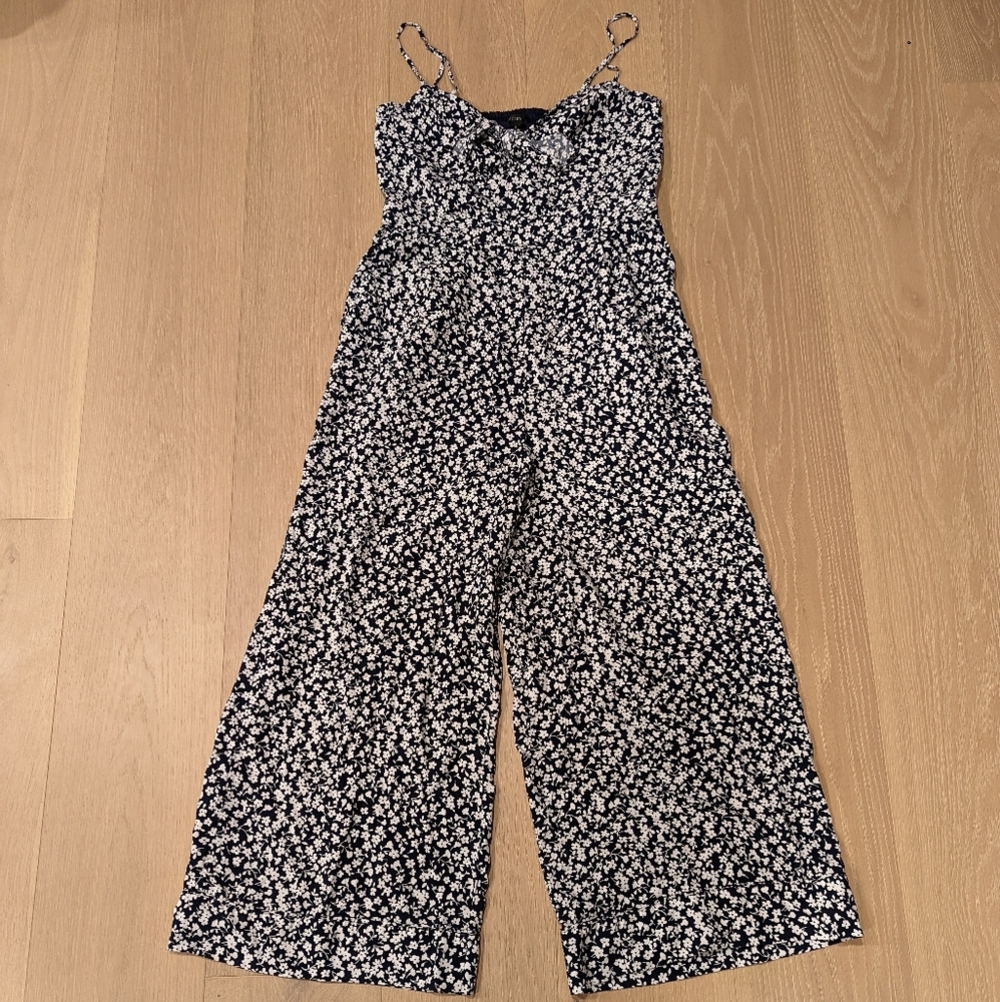 Floral Navy and White Women's Jumpsuit